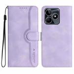 For Realme C53 Heart Pattern Skin Feel Leather Phone Case(Purple)