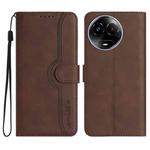 For Realme 11 Heart Pattern Skin Feel Leather Phone Case(Brown)