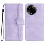 For Realme 11 Heart Pattern Skin Feel Leather Phone Case(Purple)