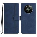 For Realme 12 5G Global Heart Pattern Skin Feel Leather Phone Case(Royal Blue)