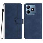 For Realme C63 / C61 Global Heart Pattern Skin Feel Leather Phone Case(Royal Blue)