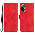 For Realme  12 Lite / C67 4G Global Heart Pattern Skin Feel Leather Phone Case(Red)