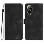 For Realme  12 Lite / C67 4G Global Heart Pattern Skin Feel Leather Phone Case(Black)