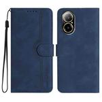 For Realme  12 Lite / C67 4G Global Heart Pattern Skin Feel Leather Phone Case(Royal Blue)