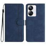 For Realme 10 Pro+ Heart Pattern Skin Feel Leather Phone Case(Royal Blue)