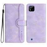 For Realme C20 / C11 2021 / C21 Heart Pattern Skin Feel Leather Phone Case(Purple)
