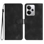 For Realme 14 / P3 5G Global Heart Pattern Skin Feel Leather Phone Case(Black)