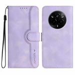 For Realme 14 Pro Heart Pattern Skin Feel Leather Phone Case(Purple)