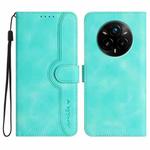 For Realme 14 Pro+ Heart Pattern Skin Feel Leather Phone Case(Light Blue)