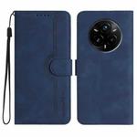 For Realme 14 Pro+ Heart Pattern Skin Feel Leather Phone Case(Royal Blue)