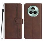 For Realme P3 Pro Heart Pattern Skin Feel Leather Phone Case(Brown)