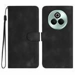 For Realme P3 Pro Heart Pattern Skin Feel Leather Phone Case(Black)