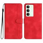 For Realme 14x Global Heart Pattern Skin Feel Leather Phone Case(Red)