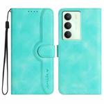 For Realme 14x Global Heart Pattern Skin Feel Leather Phone Case(Light Blue)