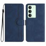 For Realme 14x Global Heart Pattern Skin Feel Leather Phone Case(Royal Blue)