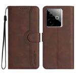 For Realme GT 7 India Heart Pattern Skin Feel Leather Phone Case(Brown)