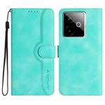 For Realme GT 7 India Heart Pattern Skin Feel Leather Phone Case(Light Blue)