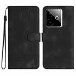 For Realme GT 7 India Heart Pattern Skin Feel Leather Phone Case(Black)