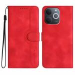 For Realme C71 India Heart Pattern Skin Feel Leather Phone Case(Red)