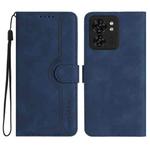 For Motorola Edge 40 Heart Pattern Skin Feel Leather Phone Case(Royal Blue)