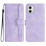 For Motorola Moto G 5G 2023 Heart Pattern Skin Feel Leather Phone Case(Purple)