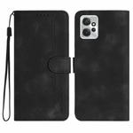 For Motorola Moto G Power 2023 Heart Pattern Skin Feel Leather Phone Case(Black)