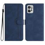 For Motorola Moto G Power 2023 Heart Pattern Skin Feel Leather Phone Case(Royal Blue)