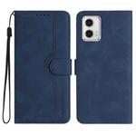 For Motorola Moto G73 Heart Pattern Skin Feel Leather Phone Case(Royal Blue)