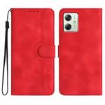 For Motorola Moto G54 Global Heart Pattern Skin Feel Leather Phone Case(Red)