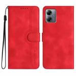 For Motorola Moto G14 Heart Pattern Skin Feel Leather Phone Case(Red)