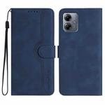 For Motorola Moto G14 Heart Pattern Skin Feel Leather Phone Case(Royal Blue)