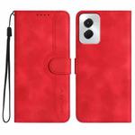 For Motorola Moto G Power 5G 2024 Heart Pattern Skin Feel Leather Phone Case(Red)