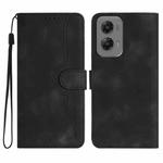 For Motorola Moto G Stylus 5G 2024 Heart Pattern Skin Feel Leather Phone Case(Black)