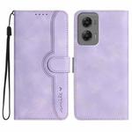 For Motorola Moto G Stylus 5G 2024 Heart Pattern Skin Feel Leather Phone Case(Purple)