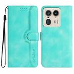 For Motorola Moto X50 Ultra Heart Pattern Skin Feel Leather Phone Case(Light Blue)