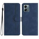 For Motorola Moto G Play 2025 / G Power 2025 Heart Pattern Skin Feel Leather Phone Case(Royal Blue)