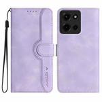 For Motorola Moto G 2025 Heart Pattern Skin Feel Leather Phone Case(Purple)