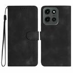 For Motorola Moto G Stylus 5G 2025 Heart Pattern Skin Feel Leather Phone Case(Black)