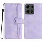 For Motorola Moto G Stylus 5G 2025 Heart Pattern Skin Feel Leather Phone Case(Purple)