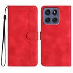 For Motorola Edge 60 Fusion / Edge 5G 2025 Heart Pattern Skin Feel Leather Phone Case(Red)