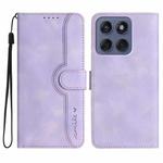 For Motorola Edge 60 Fusion / Edge 5G 2025 Heart Pattern Skin Feel Leather Phone Case(Purple)