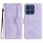 For Motorola Edge 60 Heart Pattern Skin Feel Leather Phone Case(Purple)