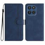 For Motorola Edge 60 Heart Pattern Skin Feel Leather Phone Case(Royal Blue)