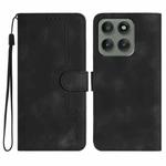 For Motorola Edge 60 Pro Heart Pattern Skin Feel Leather Phone Case(Black)