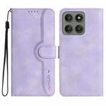 For Motorola Edge 60 Pro Heart Pattern Skin Feel Leather Phone Case(Purple)