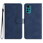For Motorola Moto G22 Heart Pattern Skin Feel Leather Phone Case(Royal Blue)