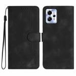 For Motorola Moto G23 Heart Pattern Skin Feel Leather Phone Case(Black)