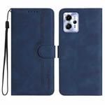 For Motorola Moto G23 Heart Pattern Skin Feel Leather Phone Case(Royal Blue)