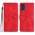 For Motorola Moto G42 Heart Pattern Skin Feel Leather Phone Case(Red)