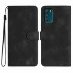 For Motorola Moto G42 Heart Pattern Skin Feel Leather Phone Case(Black)